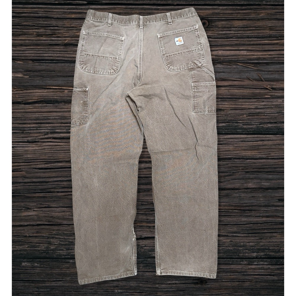 Carhartt Carpenter Jeans Brown Men's 38x34 Actual 36x32 Distressed Workwear